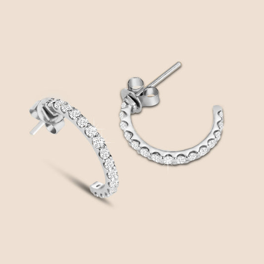 Half Hoop 30 Diamond Earrings
