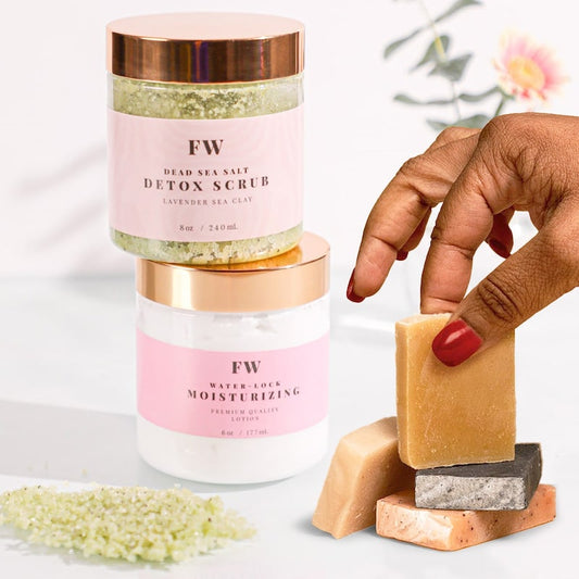 The Ultimate Bath & Body Bundle: Soap, 3 Bath Bombs + Diamond Candle