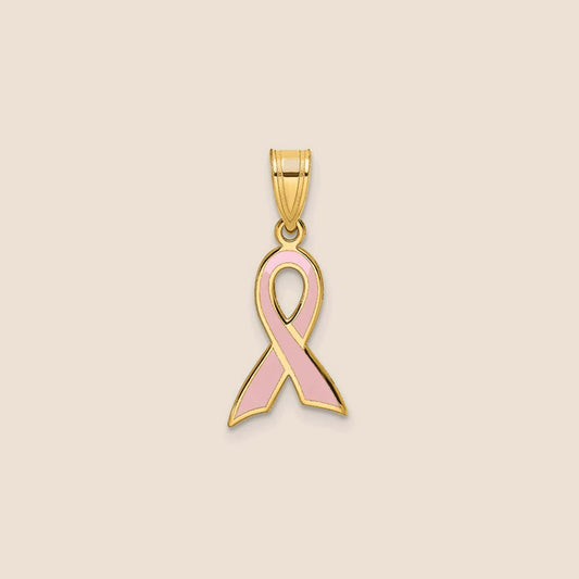 14K Gold Breast Cancer Awareness Charm