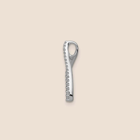 14K White Gold Diamond Wishbone Chain Slides