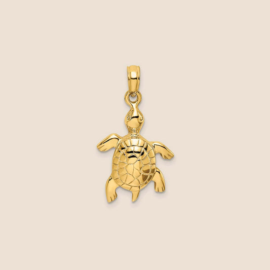 14K Yellow Gold Polished Turtle